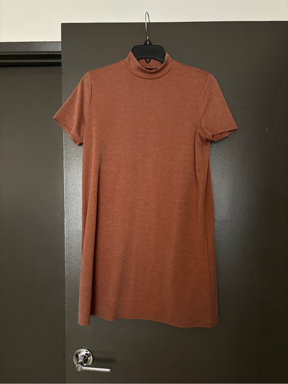 Forever 21 Rust Short Sleeve Mock Neck Dress